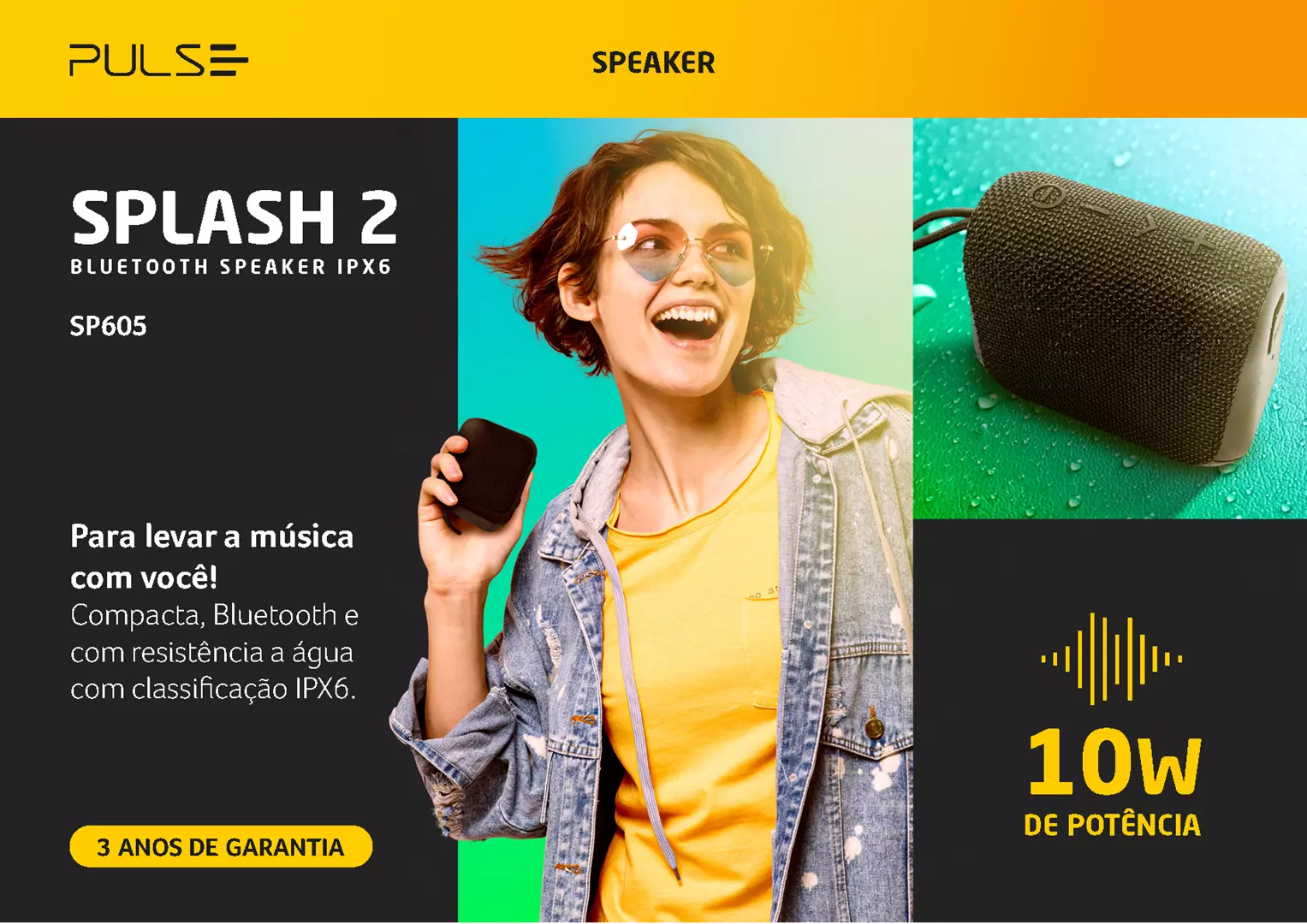 Caixa de Som Bluetooth Splash 2 - SP605 Pulse