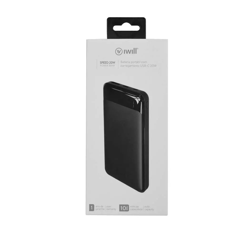 Power Bank USB-C 10000mAh Preto - iWill