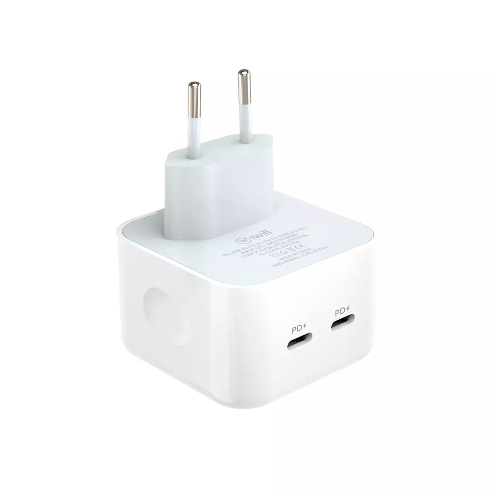 Adaptador de parede com 2 saídas USB-C PD 35W - iWill