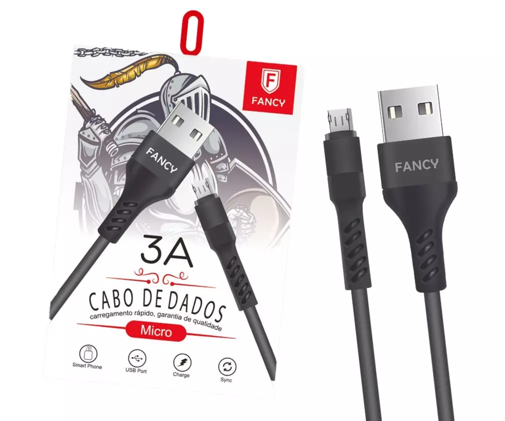 Cabo Turbo 3A USB Para Micro V8 - CA06v Fancy