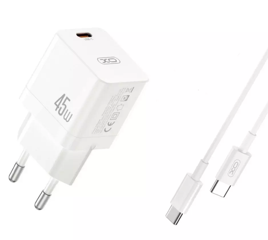 Kit Carregador Super Turbo 45W Cabo USB-C Para USB-C - CE09C XO