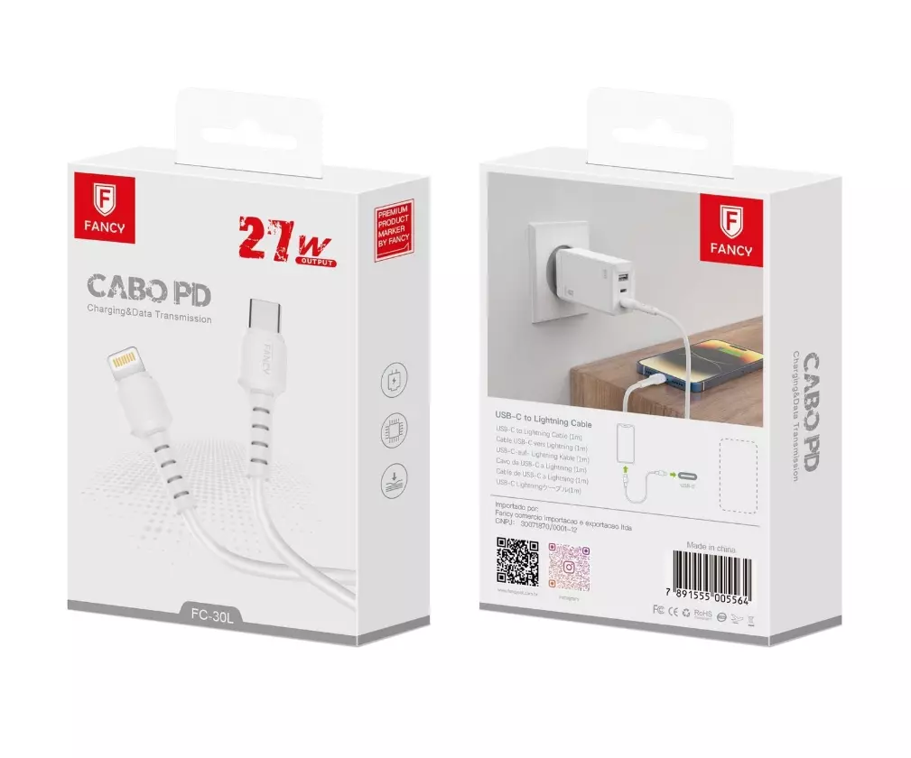 Cabo Turbo PD USB-C Para Lightning  27W - FC30L Fancy