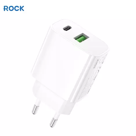 Carregador PRO DUAL (USB-C+A) PD 20W - T43 da ROCK