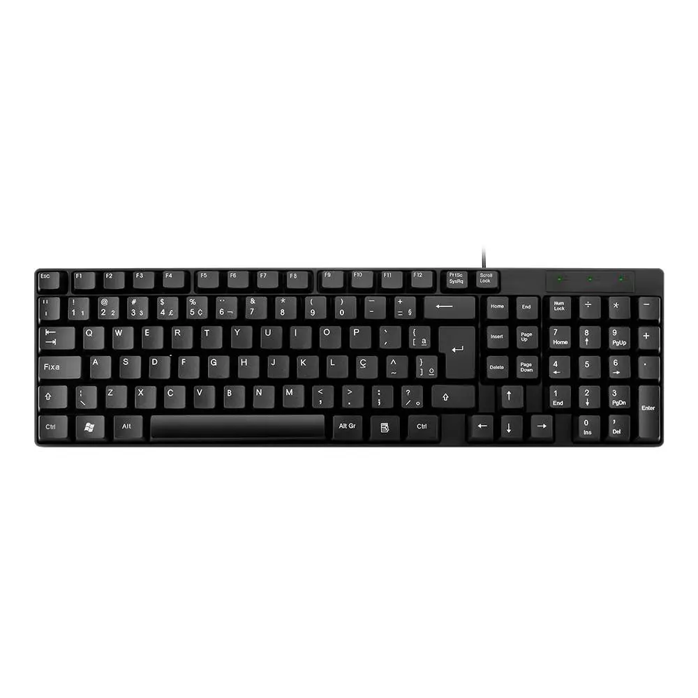 Teclado com fio tf100 usb compacto 120cm pt