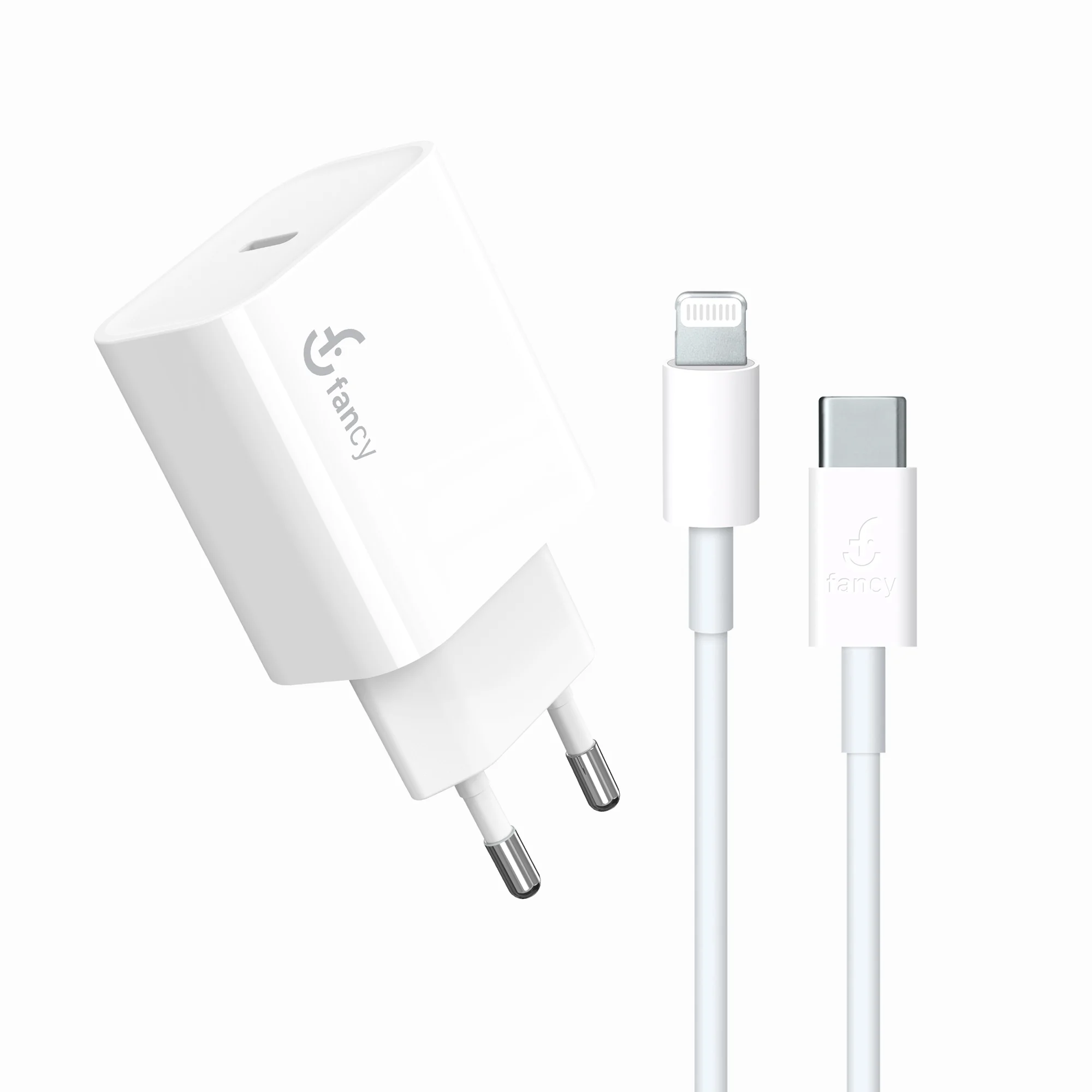 PD02 – Kit Carregador PD USB-C Turbo de 20W com Cabo Tipo C para Lightning Fancy