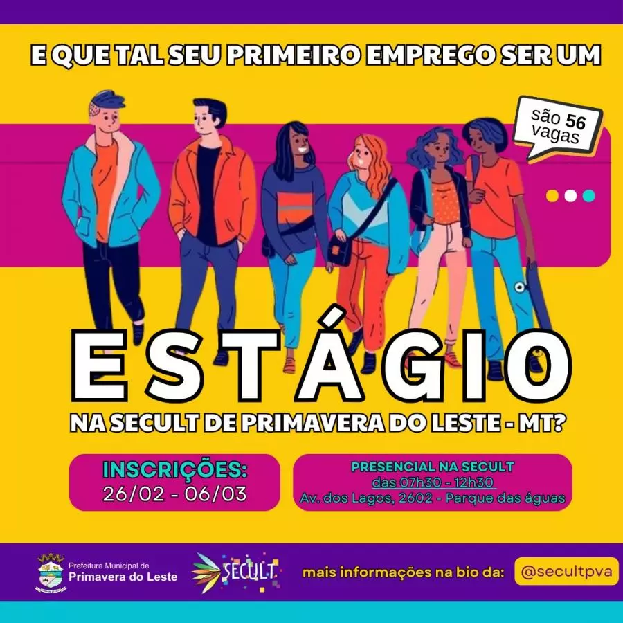 Secretaria de Cultura oferta 56 vagas de estágio remunerado para estudantes