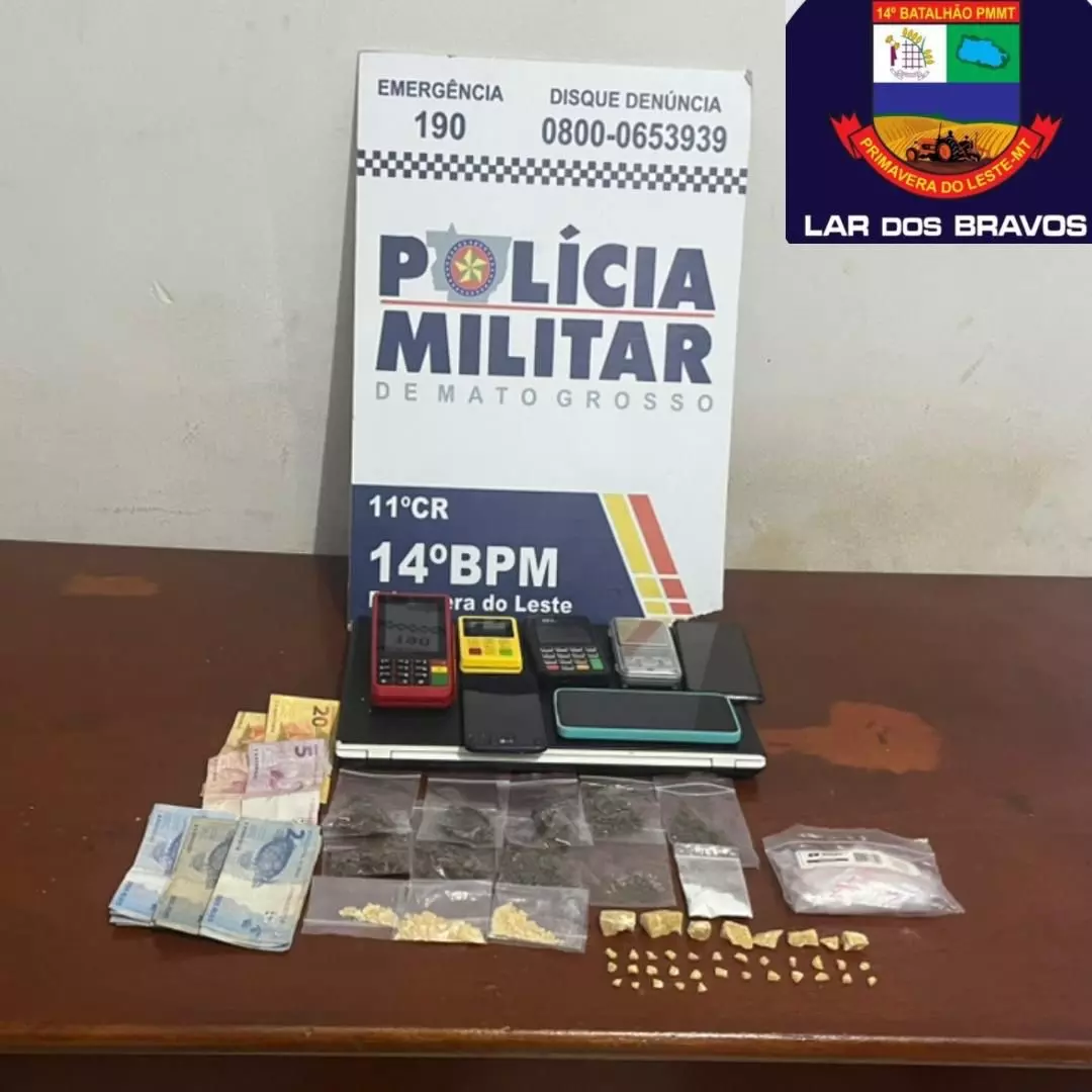 Suspeita é detida após abordagem policial em Primavera do Leste por tráfico de drogas