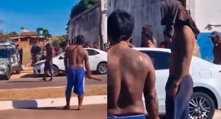 Indígenas ameaçam policia e  invadir e quebrar delegacia após um deles ser preso - veja as imagens do confronto