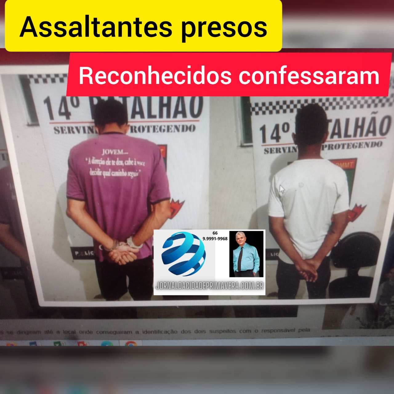 veja as imagens - Polícia prende os assaltantes acusados de assaltar comércio em Primavera