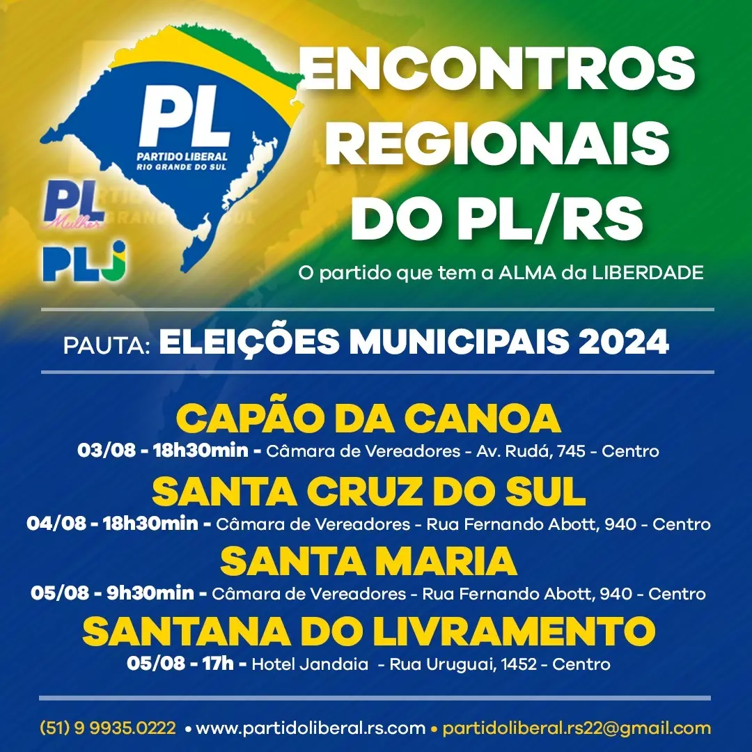 Partido Liberal do RS realiza encontros regionais visando o fortalecimento da sua base para a eleição municipal