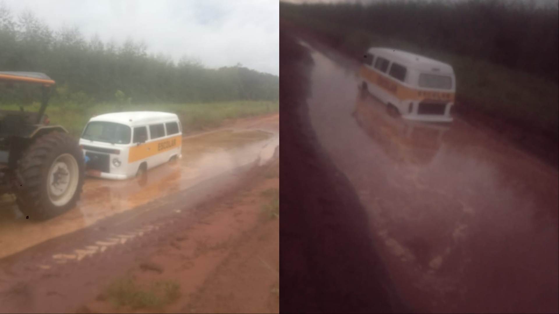 Estudantes perdem 1° dia de aula após Kombi atolar em estrada de Ribas do Rio Pardo