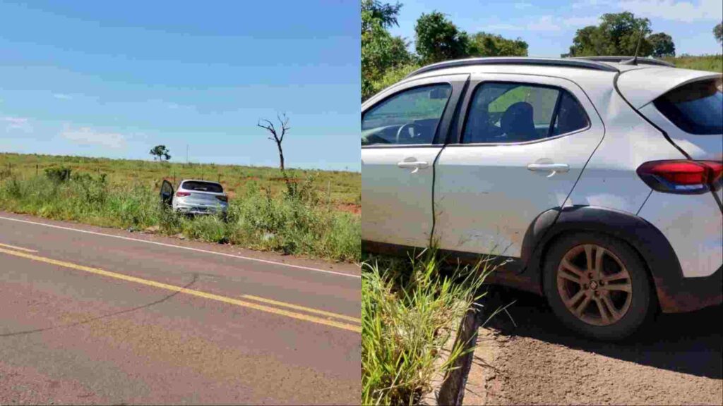 Carros destruídos saem da pista na BR-262 após acidente em Ribas do Rio Pardo