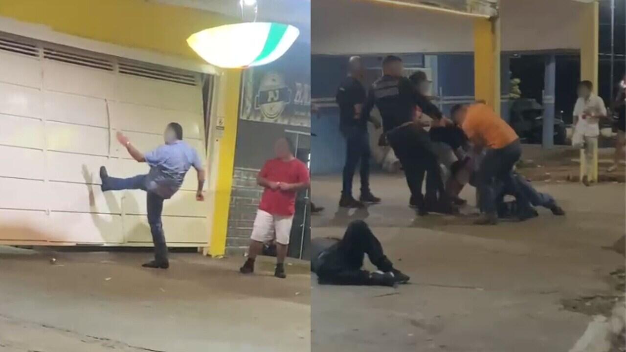 VÍDEO: Homens são espancados por grupo em tabacaria de Água Clara