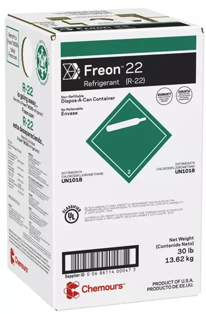 GAS R-22 13.62KG DAC FREON REFRIGERANTE ONU1018 CHEMOURS