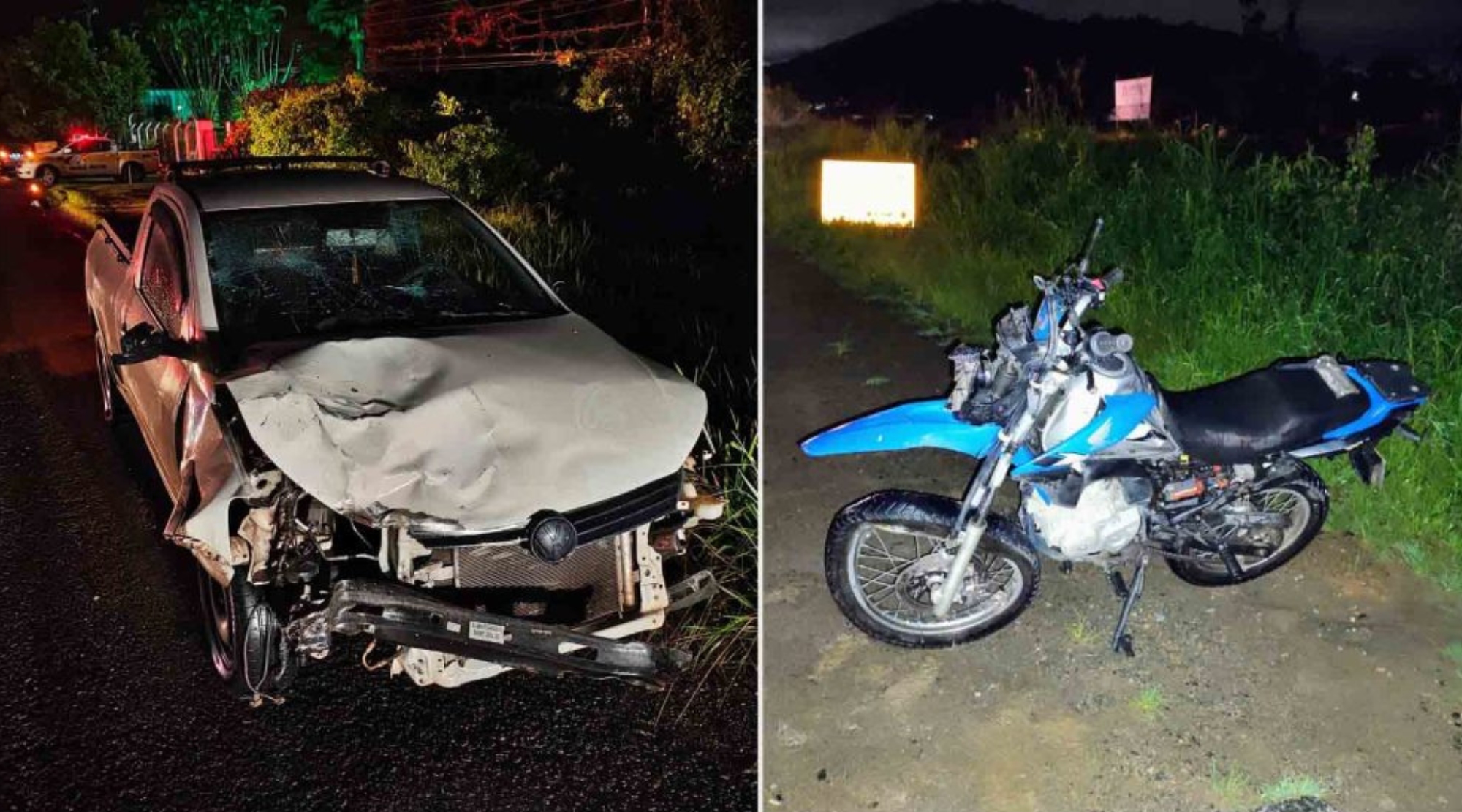 Colisão fatal entre carro e moto tira a vida de mulher em Guaramirim