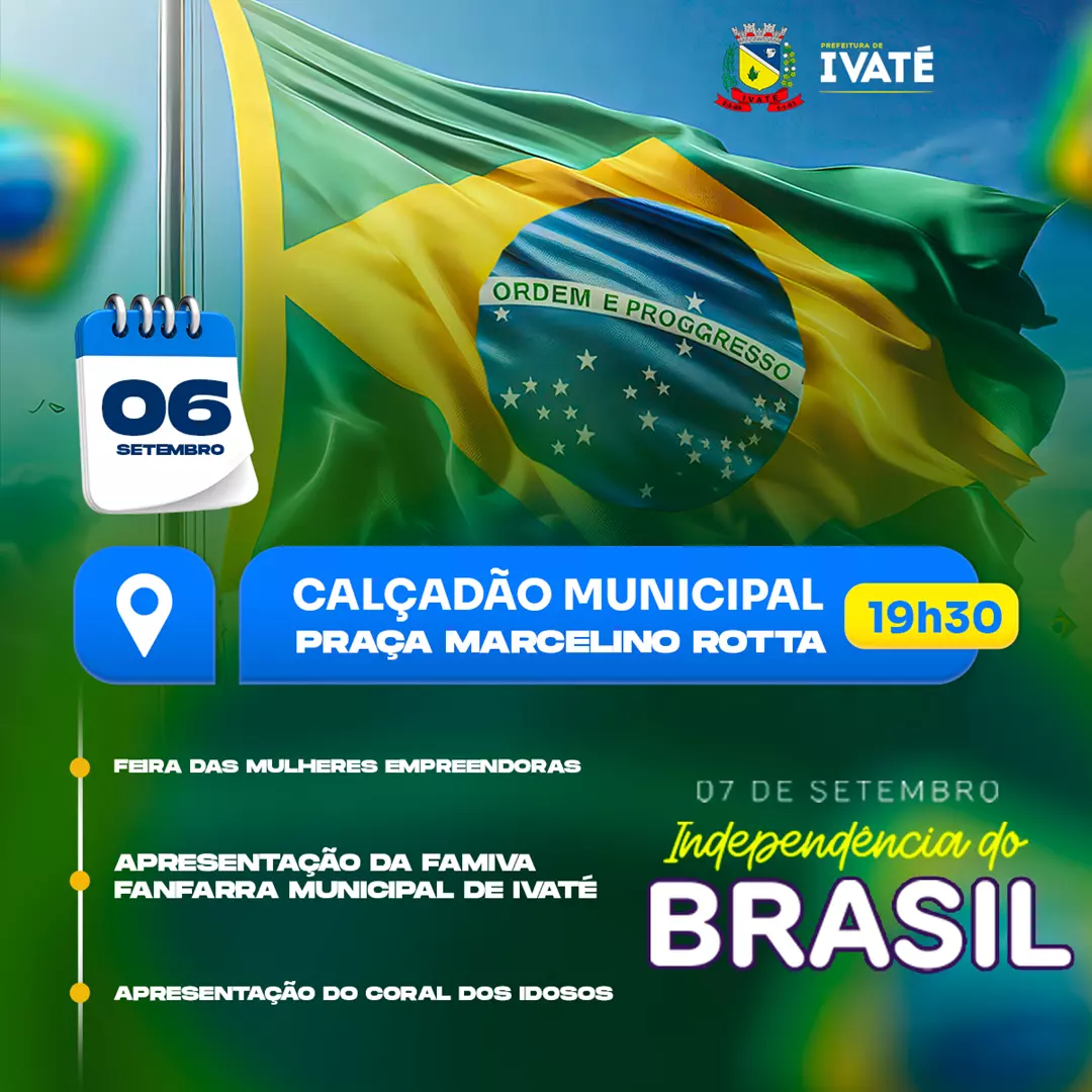 Ivaté se prepara para celebração do 7 de Setembro com apresentações culturais.