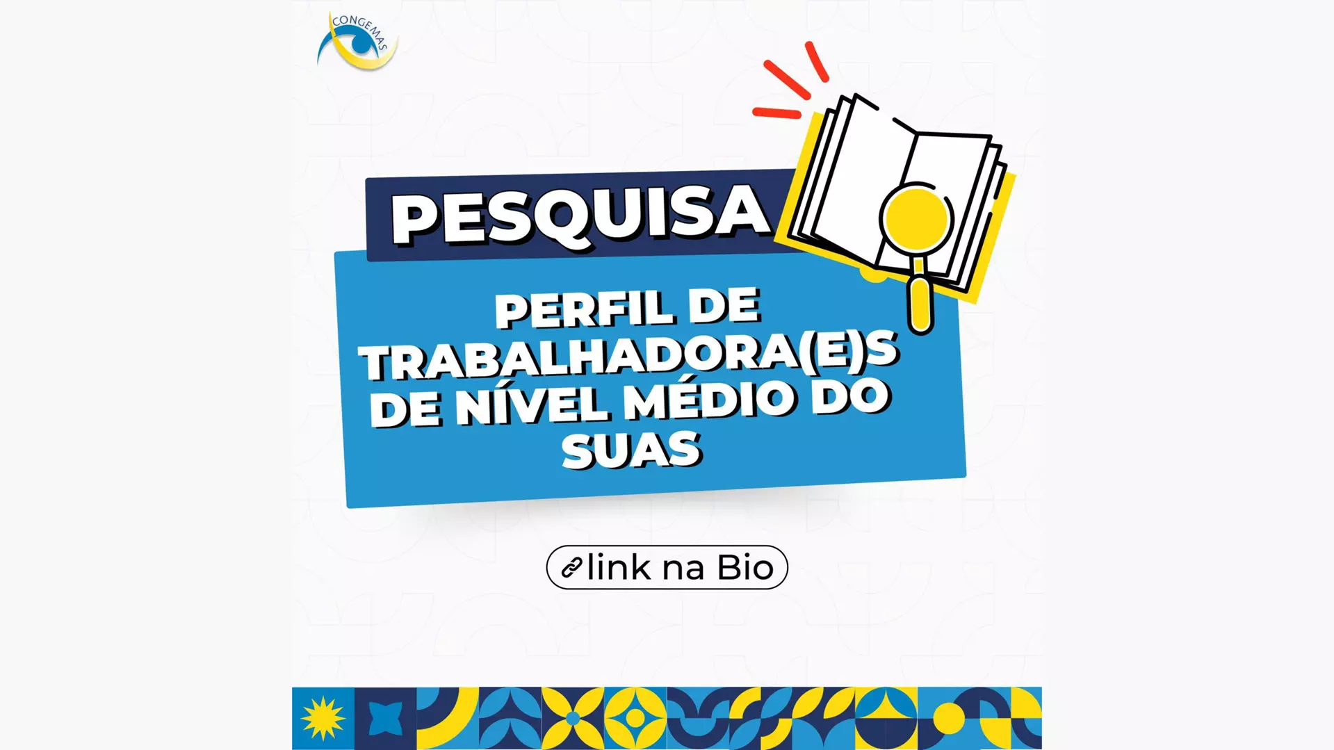 Participe da Pesquisa sobre o Perfil das/os Trabalhadoras/es de Nível Médio do SUAS! Você, que faz parte do Programa Primeira Infância/Criança Feliz, sua participação é fundamental para melhorar as políticas públicas de assistência social!