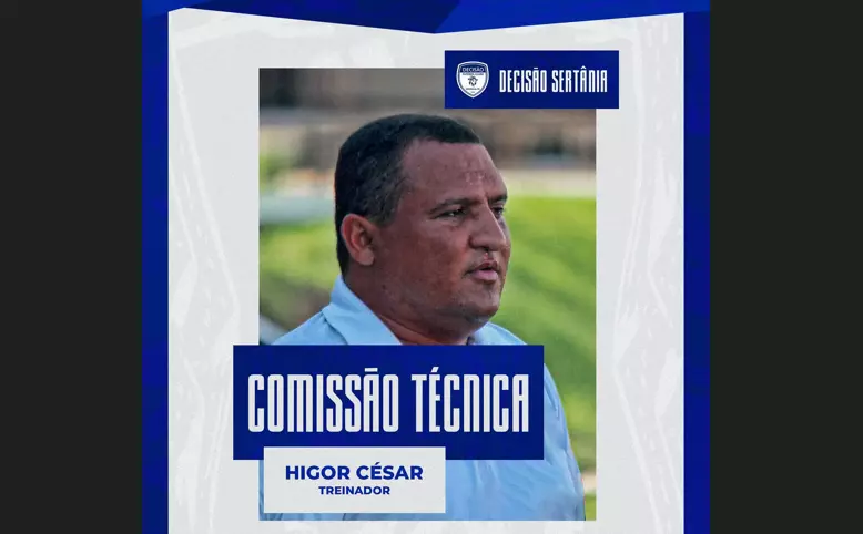 HIGOR CÉSAR: Irá comandar a equipe do Decisão-PE, no estadual 2025!