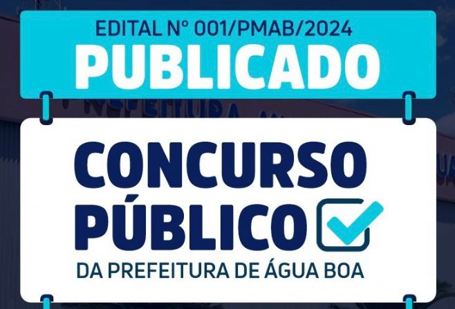 Prefeitura de Água Boa realiza Concurso Público com 262 vagas; confira o edital