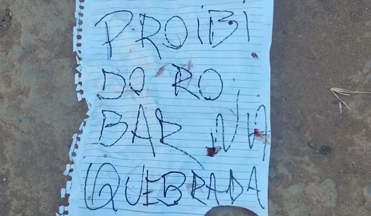 Jovem é encontrado morto ao lado de bilhete em MT: 'proibido roubar na quebrada'