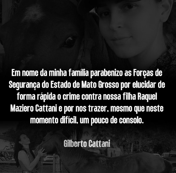 Cattani agradece Segurança por esclarecer e prender assassinos da filha