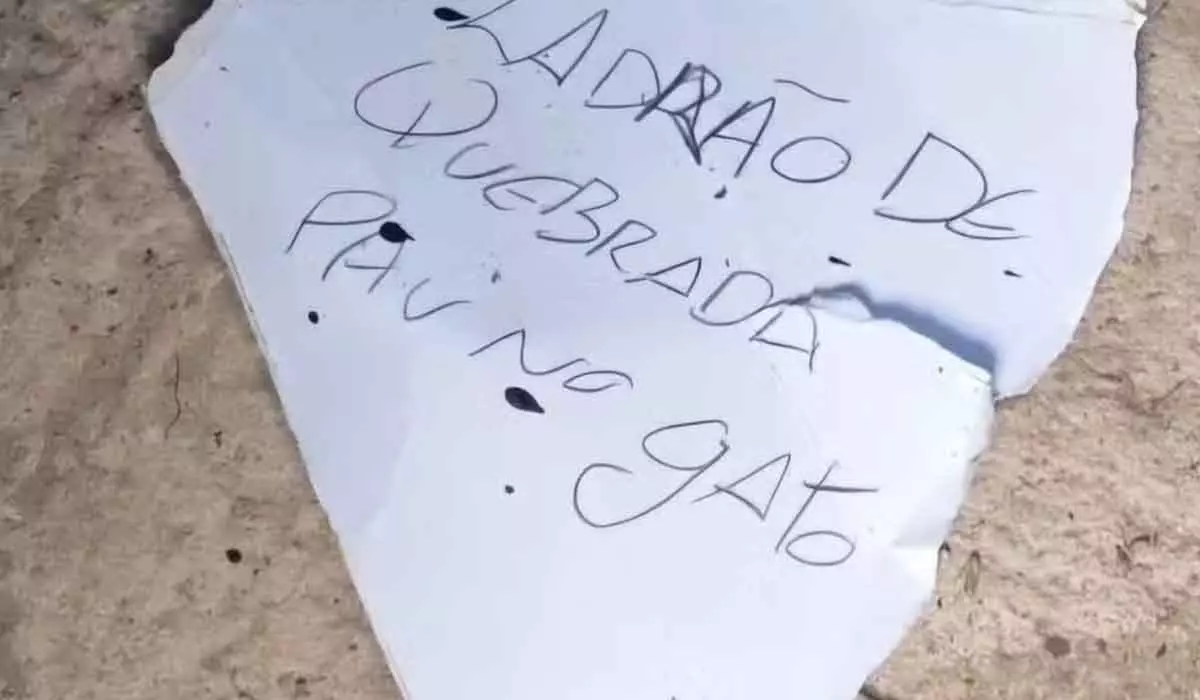 Homem é encontrado morto ao lado de bilhete em MT: “Ladrão de quebrada pau no gato”