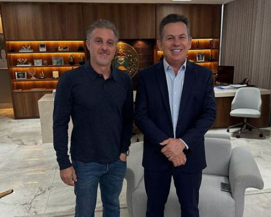 Mauro recebe visita de Luciano Huck no Palácio Paiaguás