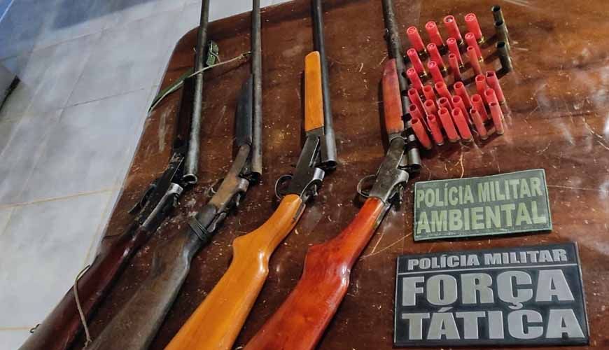 Batalhão Ambiental apreende espingardas e materiais para pesca predatória em MT