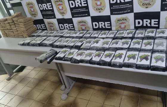 Polícia apreende 100 tabletes de cocaína em caminhão na BR-070