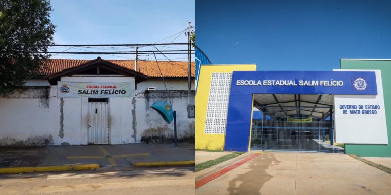 Padrão de escolas estaduais muda com reformas feitas pelo Governo de MT; veja antes e depois