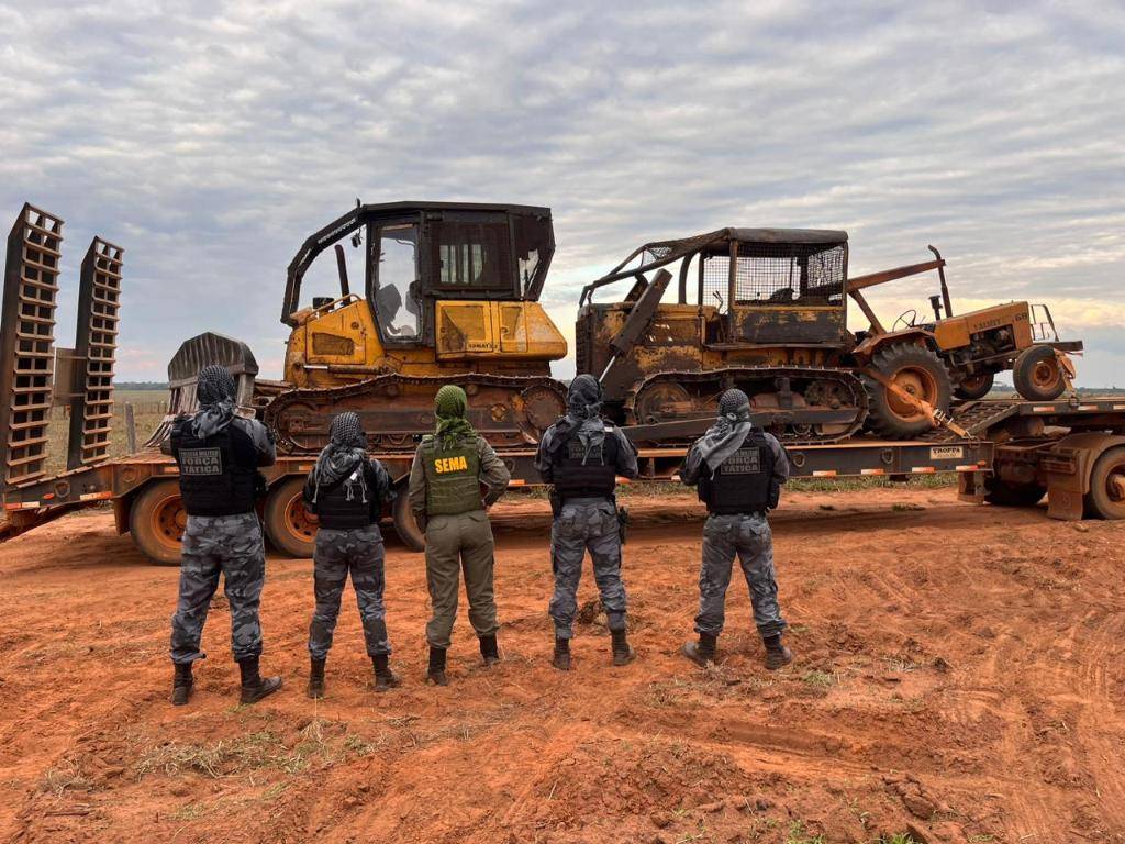 Batalhão Ambiental registra aumento de 134% em apreensões de máquinas em ações de combate a invasões de terras