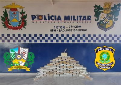 PM e PRF apreende 85 tabletes de pasta base e cocaína em estrada de São José do Xingu (MT)