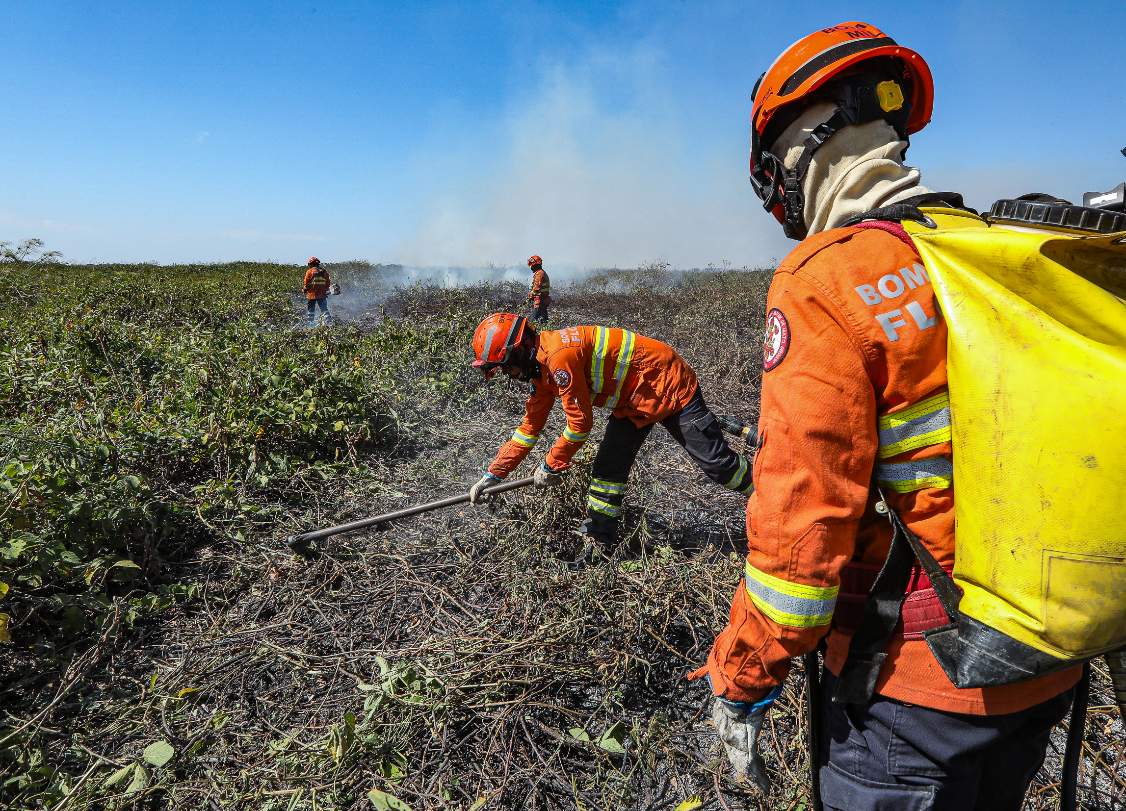 Corpo de Bombeiros combate 35 incêndios florestais em MT neste domingo (01)