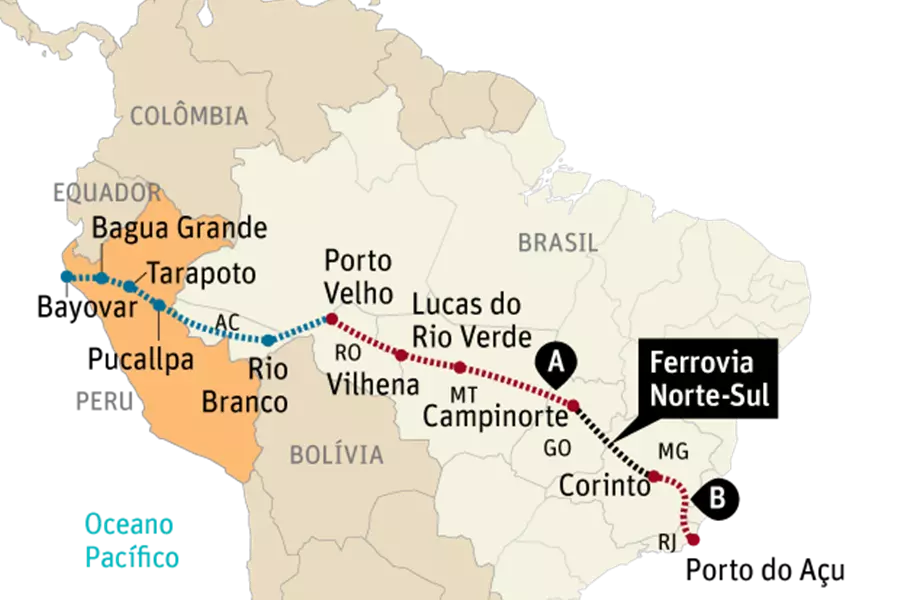 China quer construir ferrovia transoceânica no Brasil, ligando Rio de Janeiro ao Peru, passando por Porto Velho