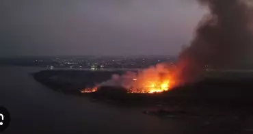 Incêndio atinge ilha na fronteira entre Brasil e Bolívia