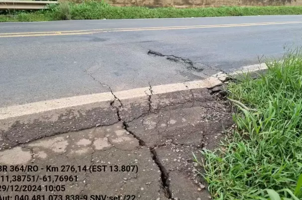 Fissura em ponte na BR-364 em RO preocupa motoristas