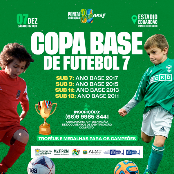 Copa Base de Futebol 7 agita o Estádio Eduardão neste sábado