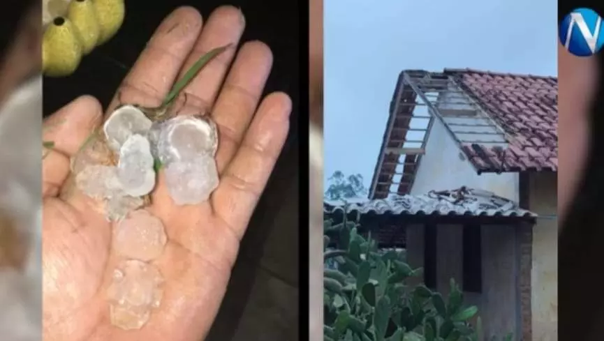 Tempestade com granizo e ventos fortes causa estragos em Nova Venécia.