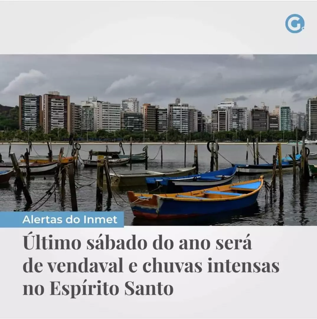 Previsão de Muita chuva para o último dia do ano