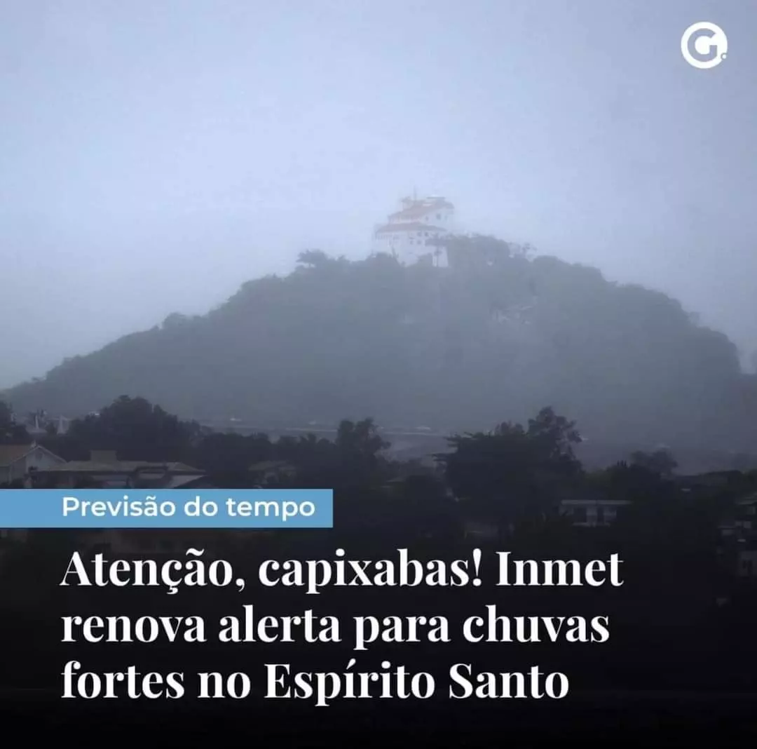 Atenção, capixabas! Inmet renova alerta para chuvas fortes no Espírito Santo