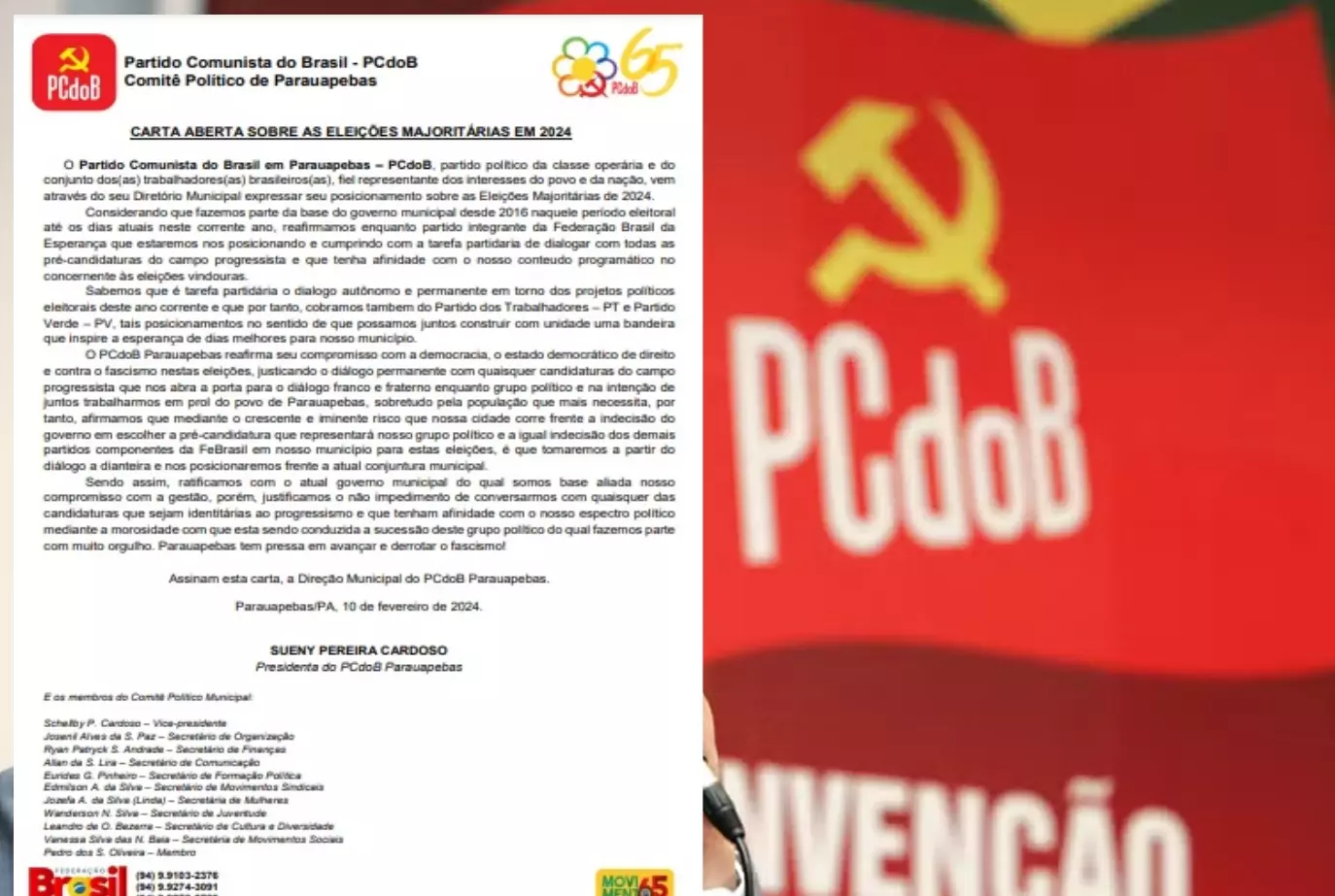 Parauapebas: Carta Aberta do PCdoB sobre disputa eleitoral