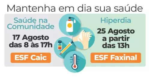 ESFs CAIC e Faxinal vão realizar ações para comunidade