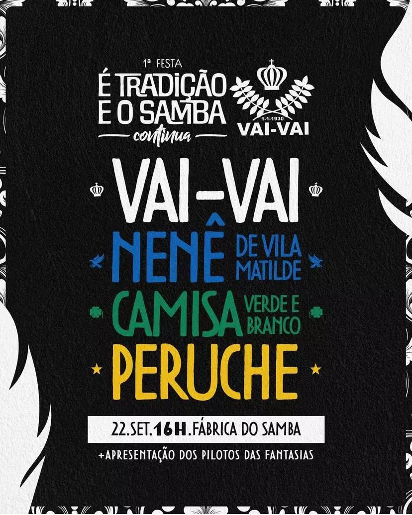 PRIMEIRA FESTA “É TRADIÇÃO E O SAMBA CONTINUA” PROMETE MUITA EMOÇÃO E REVERÊNCIA