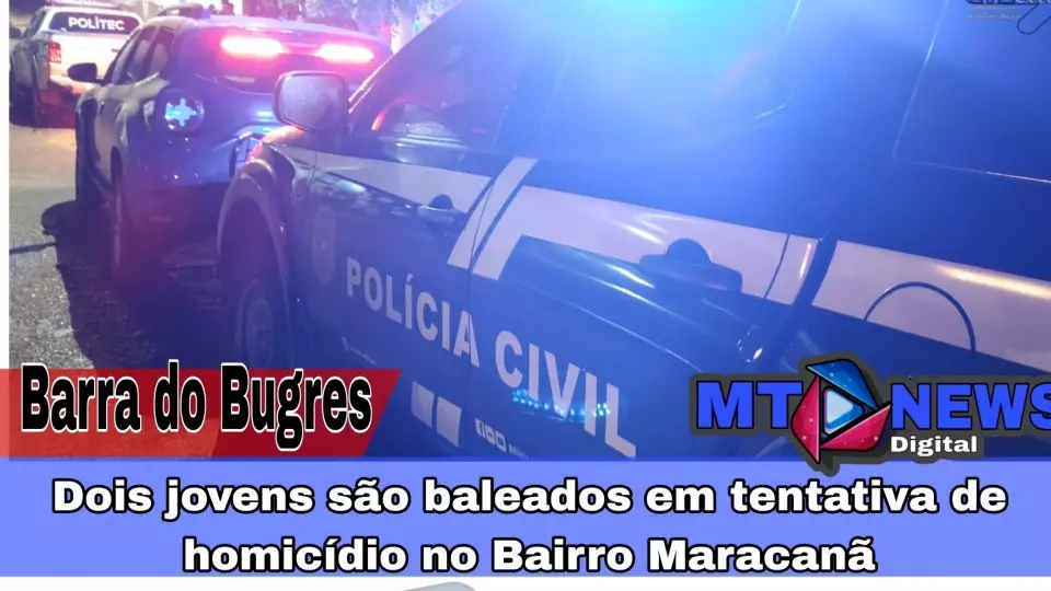 Barra do Bugres: Dois jovens são baleados em tentativa de homicídio no Bairro Maracanã