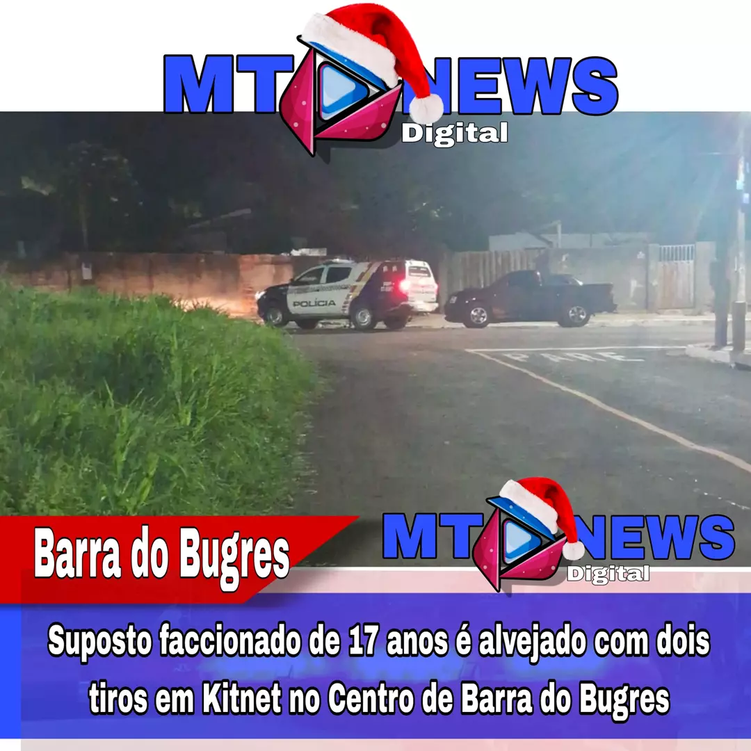 Barra do Bugres: Suposto faccionado de 17 anos é alvejado com dois tiros em Kitnet no Centro de Barra do Bugres