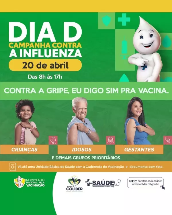 Neste sábado tem Dia D de Vacinação contra a Gripe