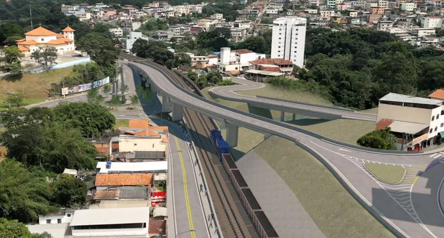 MRS e prefeitura inauguram viaduto e ponte em Conselheiro Lafaiete