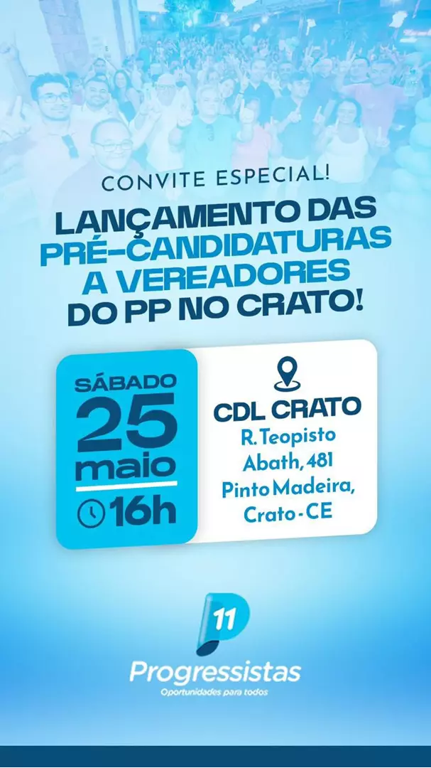 Partido Progressista convida população para lançamento das pré-candidaturas a vereadores