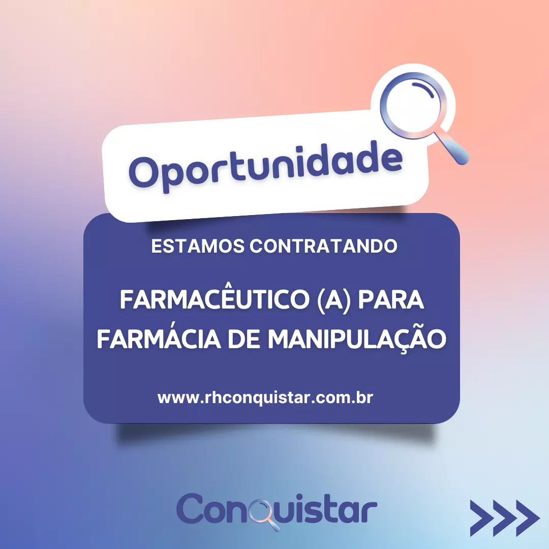 FARMACÊUTICO (A) PARA FARMÁCIA DE MANIPULAÇÃO