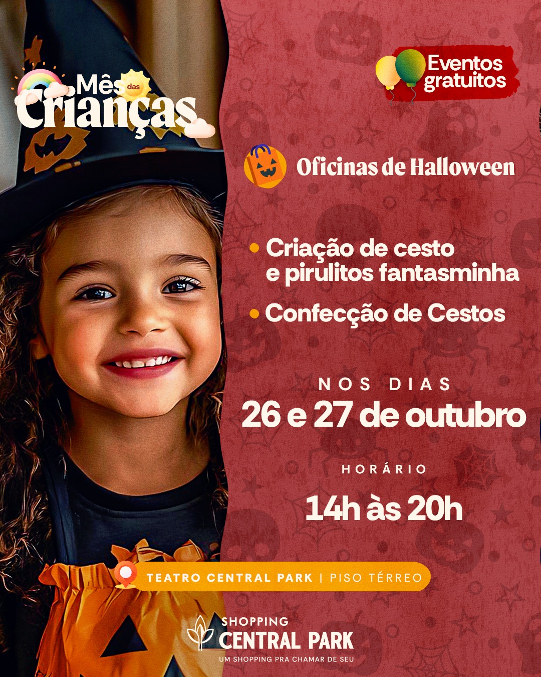 Caça aos Doces traz diversão no Halloween do Shopping Central Park